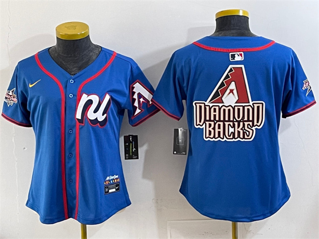 Women's Blue National League Arizona Diamondbacks Team Big Logo 2025 All-Star Edition Limited Stitched Baseball Jersey(Run Small)